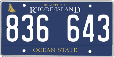 RI license plate 836643