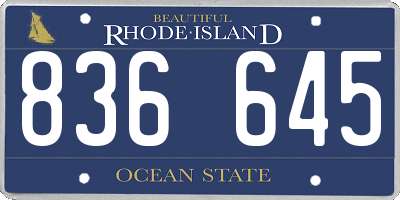 RI license plate 836645