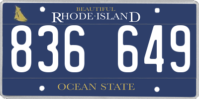 RI license plate 836649
