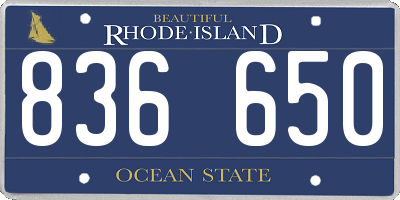RI license plate 836650