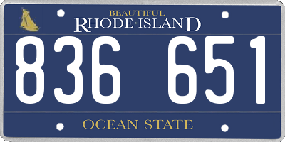RI license plate 836651