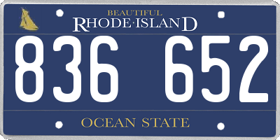 RI license plate 836652