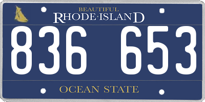 RI license plate 836653