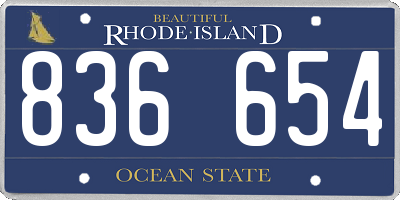 RI license plate 836654