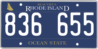 RI license plate 836655