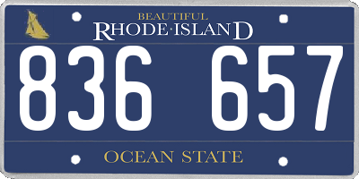 RI license plate 836657