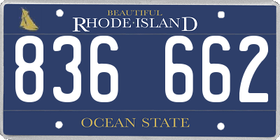 RI license plate 836662