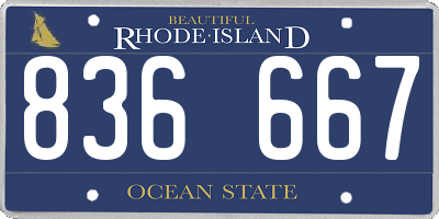 RI license plate 836667