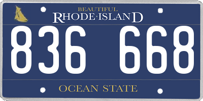 RI license plate 836668