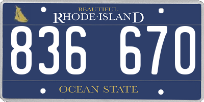 RI license plate 836670