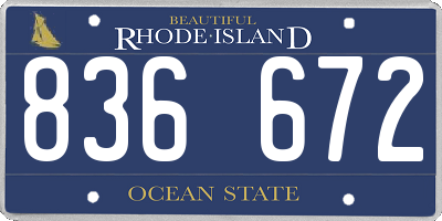 RI license plate 836672