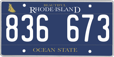 RI license plate 836673