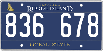 RI license plate 836678