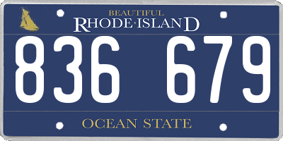 RI license plate 836679
