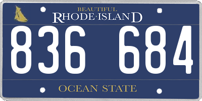 RI license plate 836684