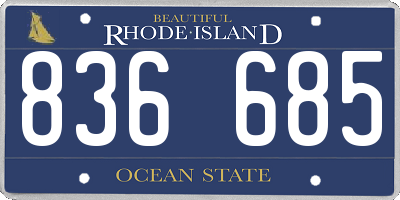 RI license plate 836685