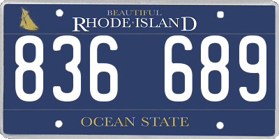 RI license plate 836689