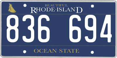 RI license plate 836694