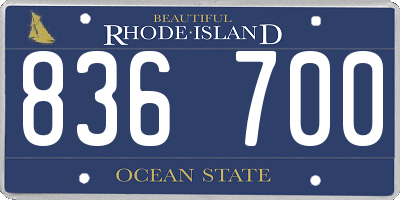 RI license plate 836700