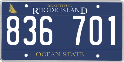 RI license plate 836701