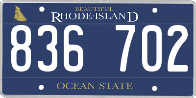 RI license plate 836702
