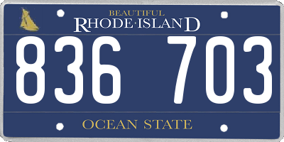 RI license plate 836703