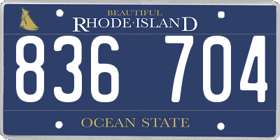 RI license plate 836704