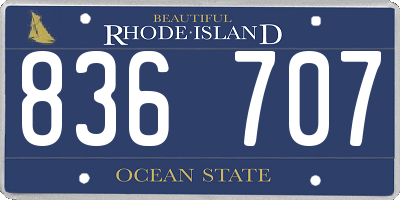 RI license plate 836707