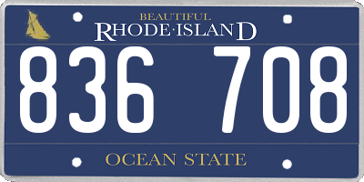 RI license plate 836708