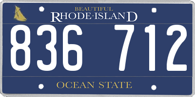 RI license plate 836712