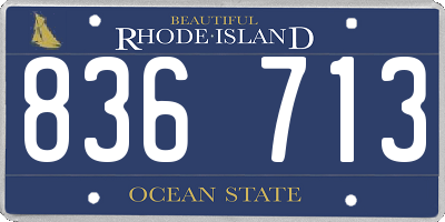 RI license plate 836713