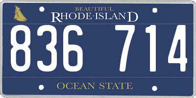 RI license plate 836714
