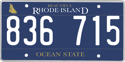 RI license plate 836715