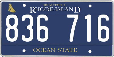 RI license plate 836716