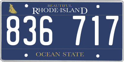 RI license plate 836717