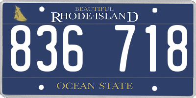RI license plate 836718