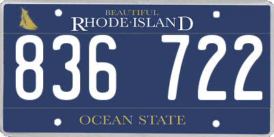 RI license plate 836722