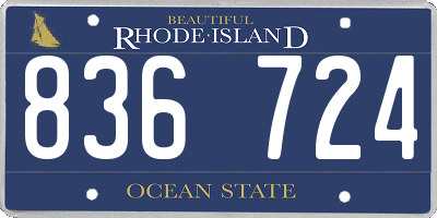 RI license plate 836724