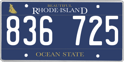 RI license plate 836725
