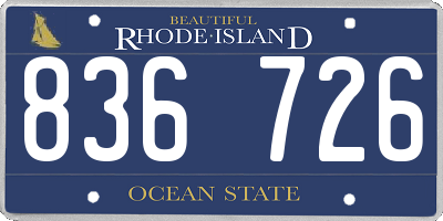 RI license plate 836726