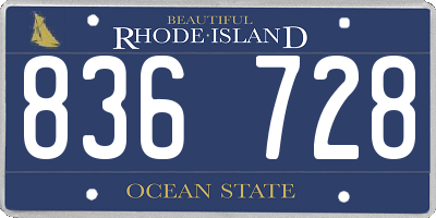 RI license plate 836728