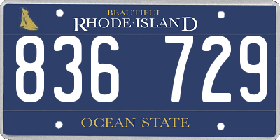 RI license plate 836729