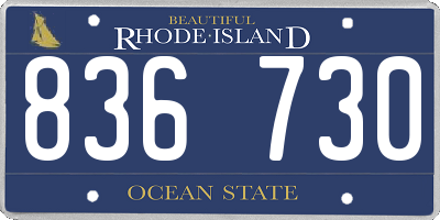 RI license plate 836730