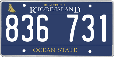 RI license plate 836731