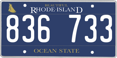 RI license plate 836733