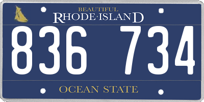 RI license plate 836734
