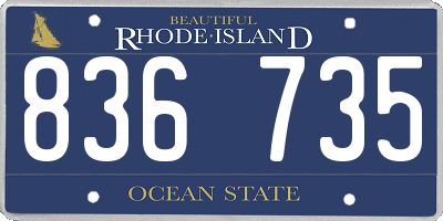 RI license plate 836735