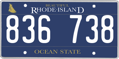 RI license plate 836738