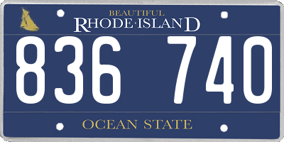 RI license plate 836740