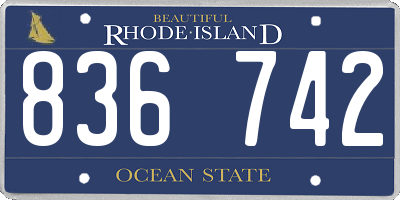 RI license plate 836742